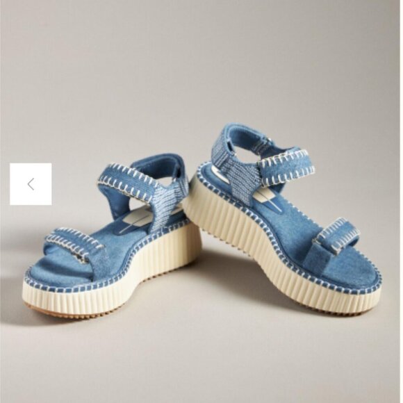 New Dolce Vita Debra Chunky Y2K 00's Platform Sandal in Denim Blue Size 9.5 - Picture 1 of 2